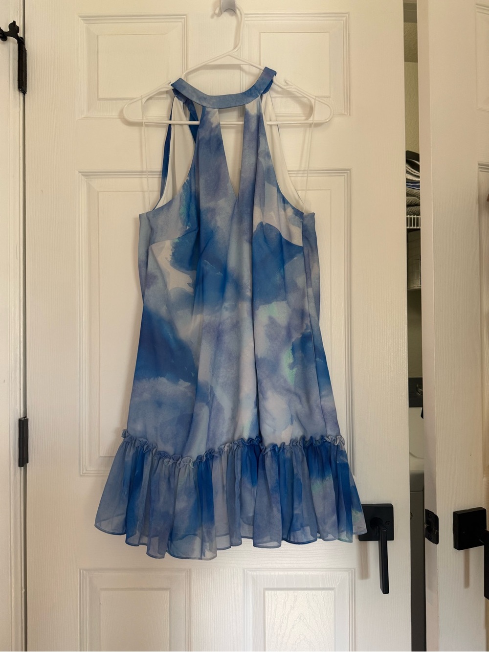 Aidan Mattox Sky Blue Watercolor Dress